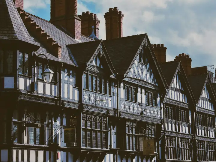 Black-and-white timber-framed buildings in Chester city centre