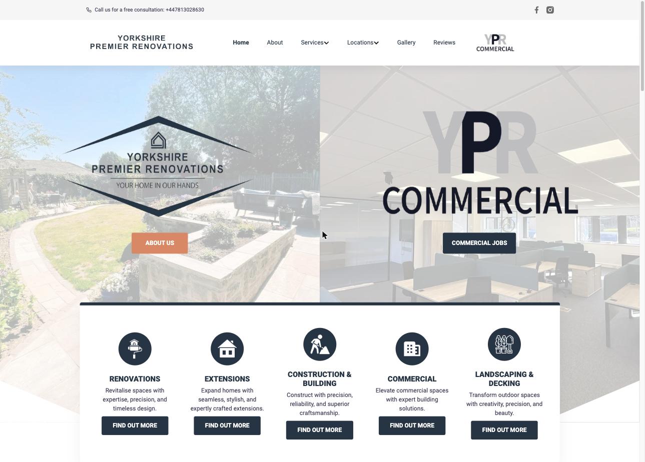 Home page of Yorkshire Premier Renovations